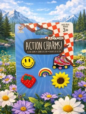 Raskullz Action Charms Set - Fun Bike/Helmet/Shoe Accessories Croc Charms NWT